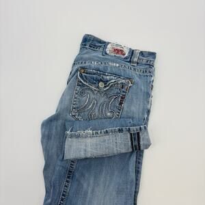 Mek Denim Jeans 38x32 Men’s Blue Salvage Oaxaca Button Fly